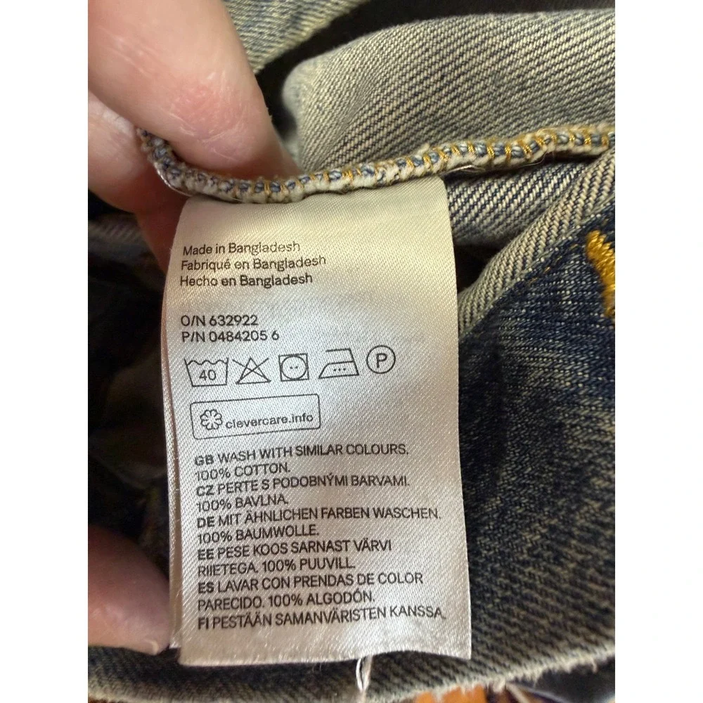 H&M &Denim Light Wash Jean Trucker Jacket Womens Size 8‎ Blue Cotton Classic